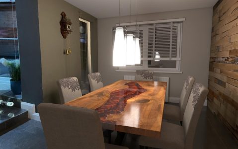 Bespoke resin clock design in Newtownabbey, Northern Ireland home decor