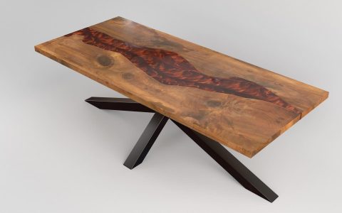 Hand-finished resin table in Newtownabbey, Northern Ireland with ceramic coating