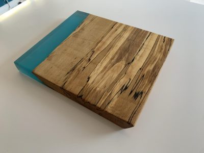 Custom resin dining table in Northern Ireland with natural grain