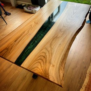 Unique resin river table design in Newtownabbey, Northern Ireland home
