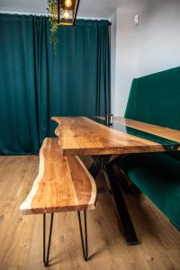 Custom resin furniture in Northern Ireland with live edge timber