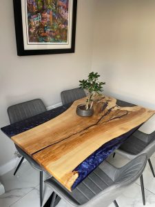 Resin wood furniture in Northern Ireland with natural live edge