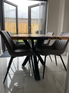 Bespoke resin coffee table in Northern Ireland modern home
