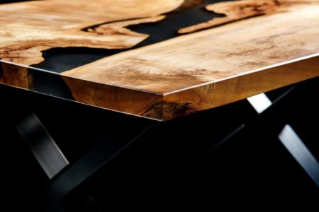 Live edge resin dining table in Newtownabbey, Northern Ireland home