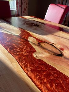 Handmade resin furniture in Newtownabbey, Northern Ireland with unique grain